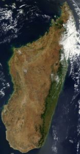 Vista satellitare del Madagascar