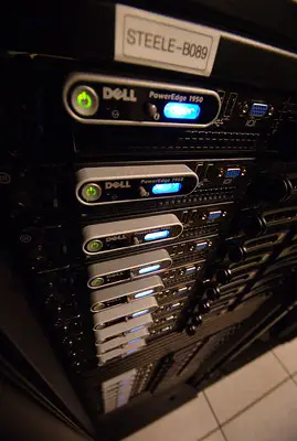 Dell PowerEdge rack - "Steele-B rack front" by vaxomatic is licensed under CC BY 2.0